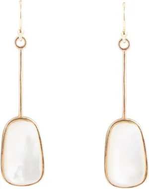 Barse Jewelry Madeleine White Mother of Pearl and Bronze Earrings