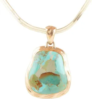Barse Jewelry Turquoise Baron Snake Chain Pendant Necklace