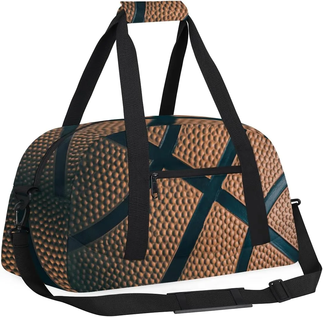 Basketball Ball Sport Boys Girls Gym Bag Dance Perform Training Duffel Bags Weekender Carry-On Tote Luggage Bag Ideal for School Practice or Overnight Trips Basketball