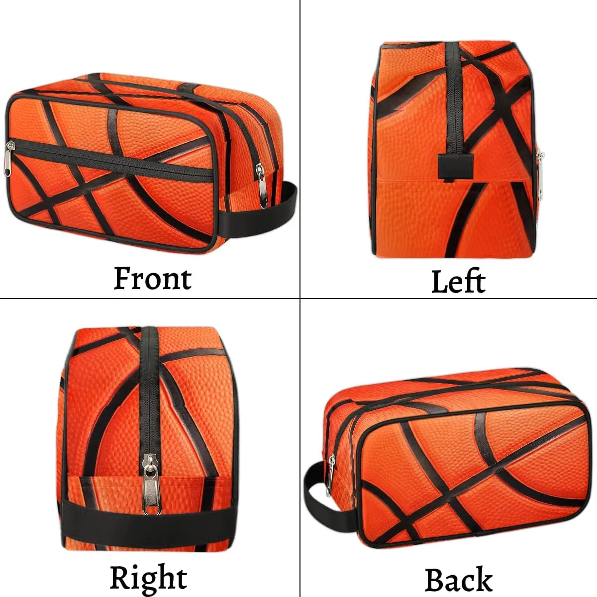 Basketball Texture Travel Toiletry Bag for Men Women, Waterproof Hanging Wash Bag Dopp Kit for Kids Shaving Bag for Toiletries Accessories