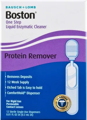 Bausch & Lomb Boston One Step Liquid Enzymatic Cleaner, Protein Remover 3.60 mL (Pack of 2)