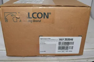 BD 353046 Falcon Clear Polystyrene 6 Well Cell Culture Plate with Lid, 15.5mL Volume, Flat Bottom Shape (Case of 50)