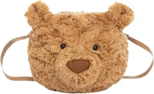 Bear Crossbody Bag 3D Cute Crossbody Bag Plush Casual Messenger Bag Shoulder Bag
