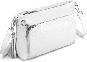 befen Anti Theft Genuine Leather Crossbody Bags for Women Handbags and Shoulder Basg with Built in Wallet RFID Leather Purse