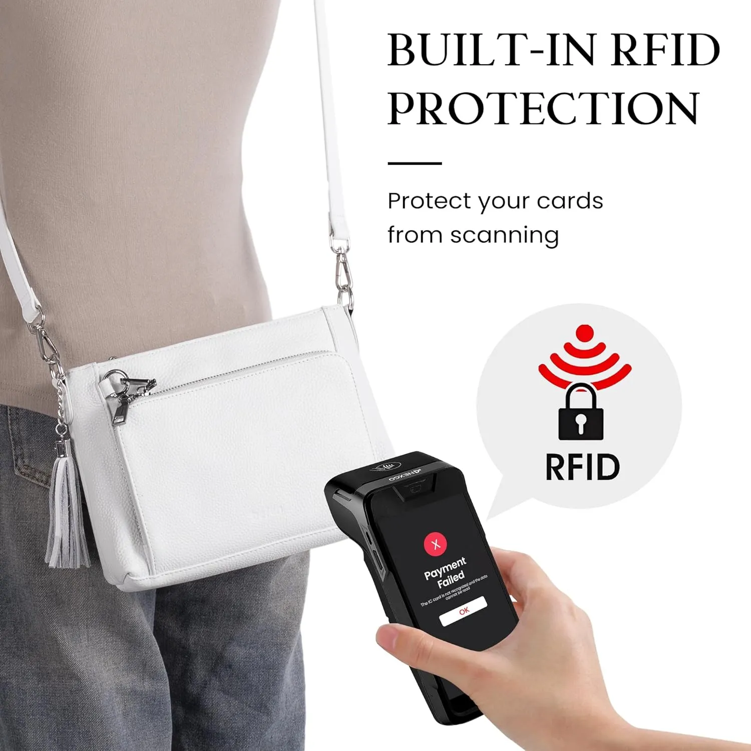befen Anti Theft Genuine Leather Crossbody Bags for Women Handbags and Shoulder Basg with Built in Wallet RFID Leather Purse