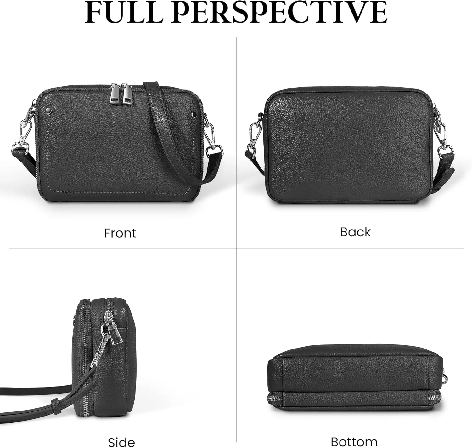 befen Genuine Leather Crossbody Bags for Women, Purses with Built in RFID Wallet Woman Camera Shoulder Bag Handbags