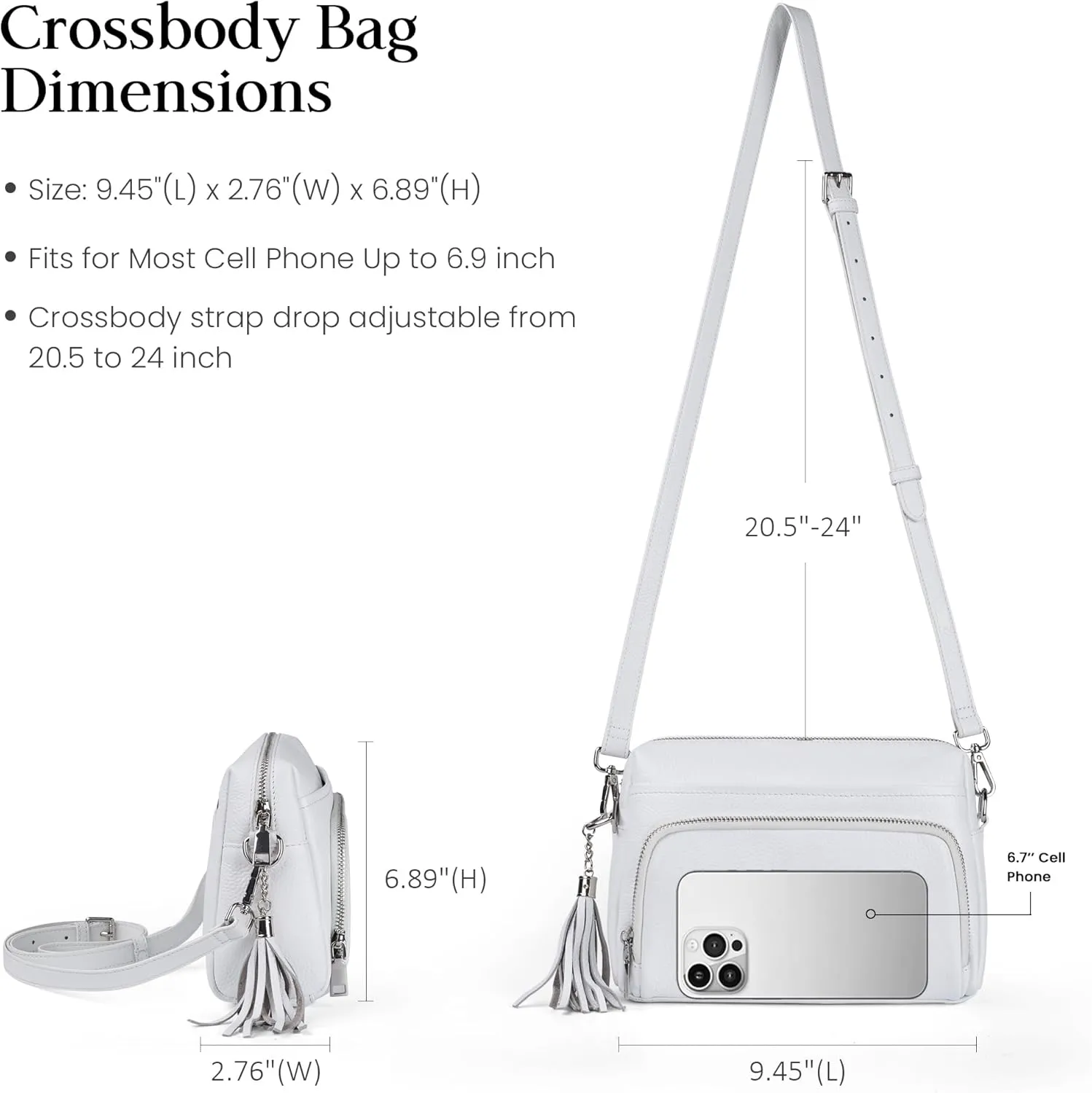 befen Genuine Leather Crossbody Purses for Women Lightweight Small Crossbody Bags Purse with Built in RFID Blocking Wallet