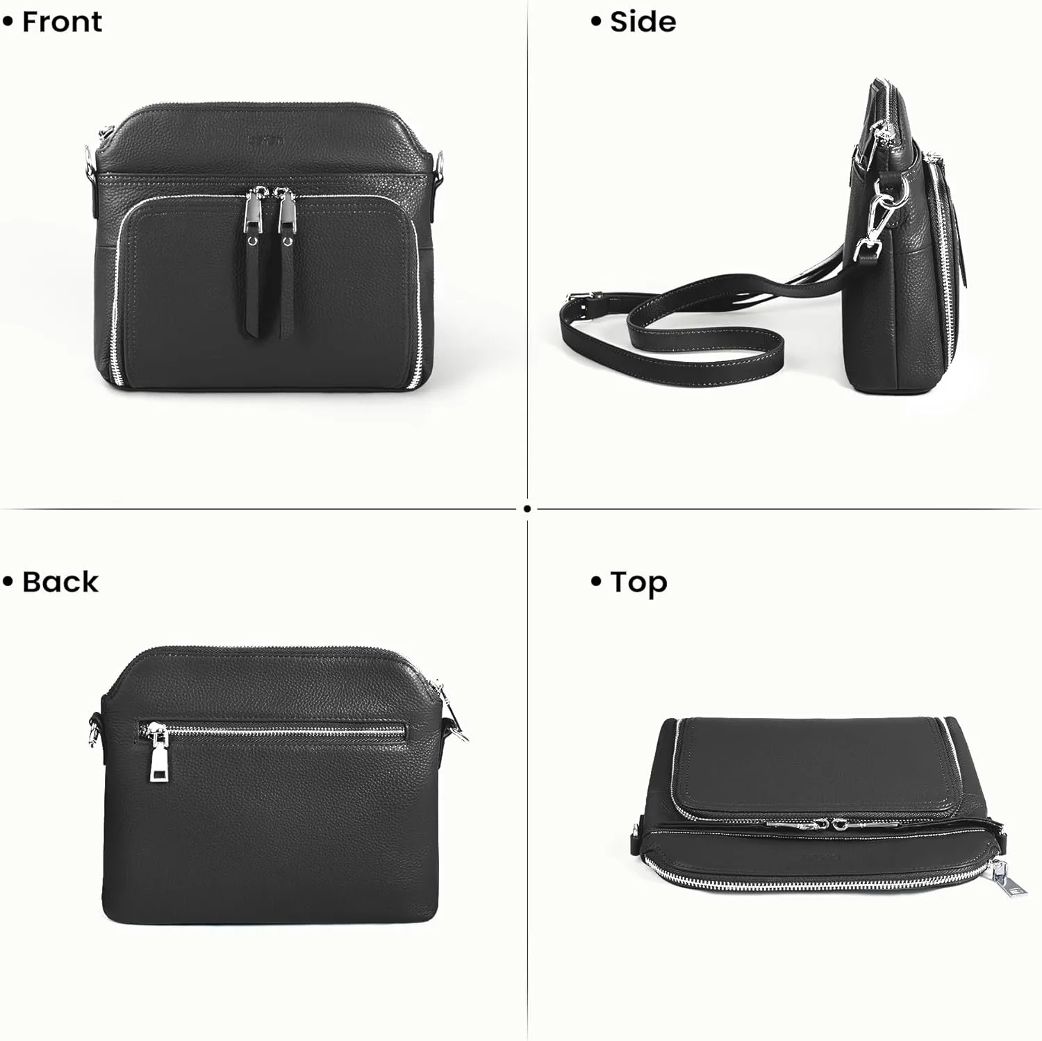 befen Genuine Leather Crossbody Purses for Women, Women's Small Crossbody Shoulder Bag with Built in RFID Wallet
