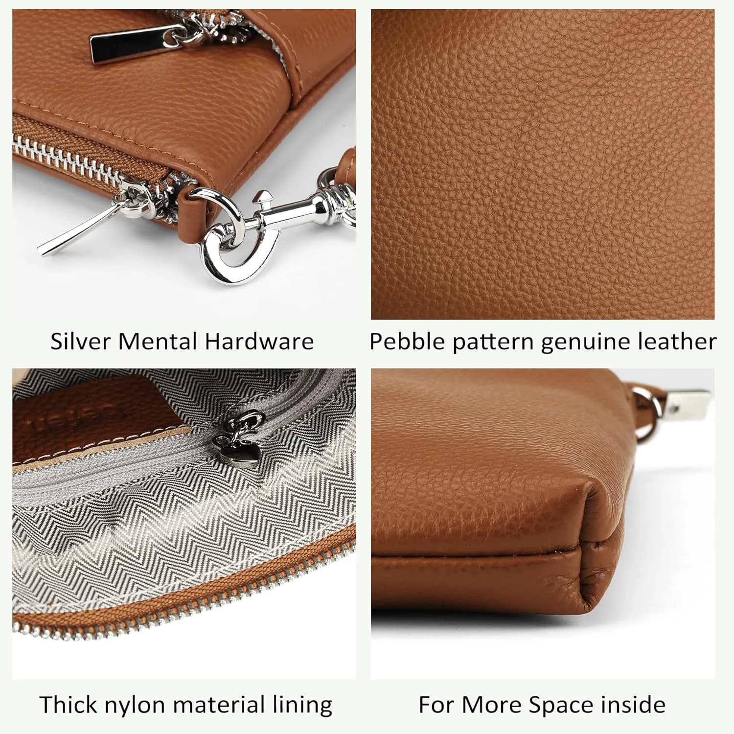 befen Genuine Leather Small Crossbody Purses for Women Travel Cross Body Bags Lightweight with Adjustable Shoulder Strap
