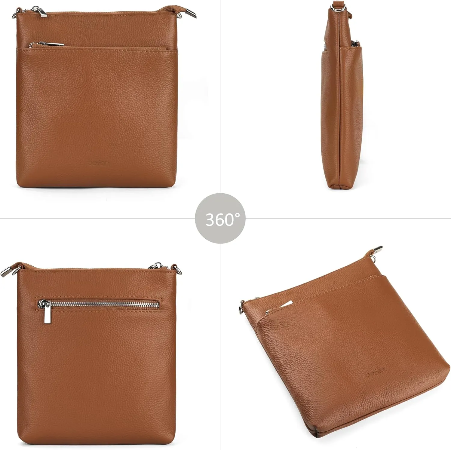 befen Genuine Leather Small Crossbody Purses for Women Travel Cross Body Bags Lightweight with Adjustable Shoulder Strap