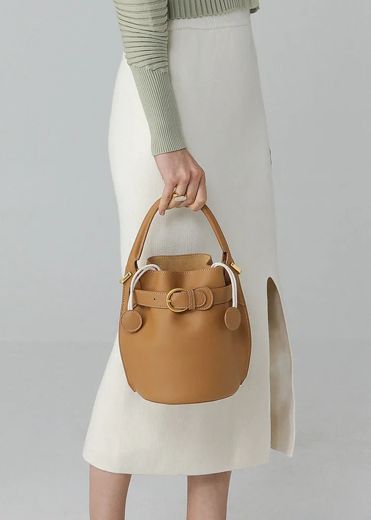 Belted Buckle Bucket Bag
