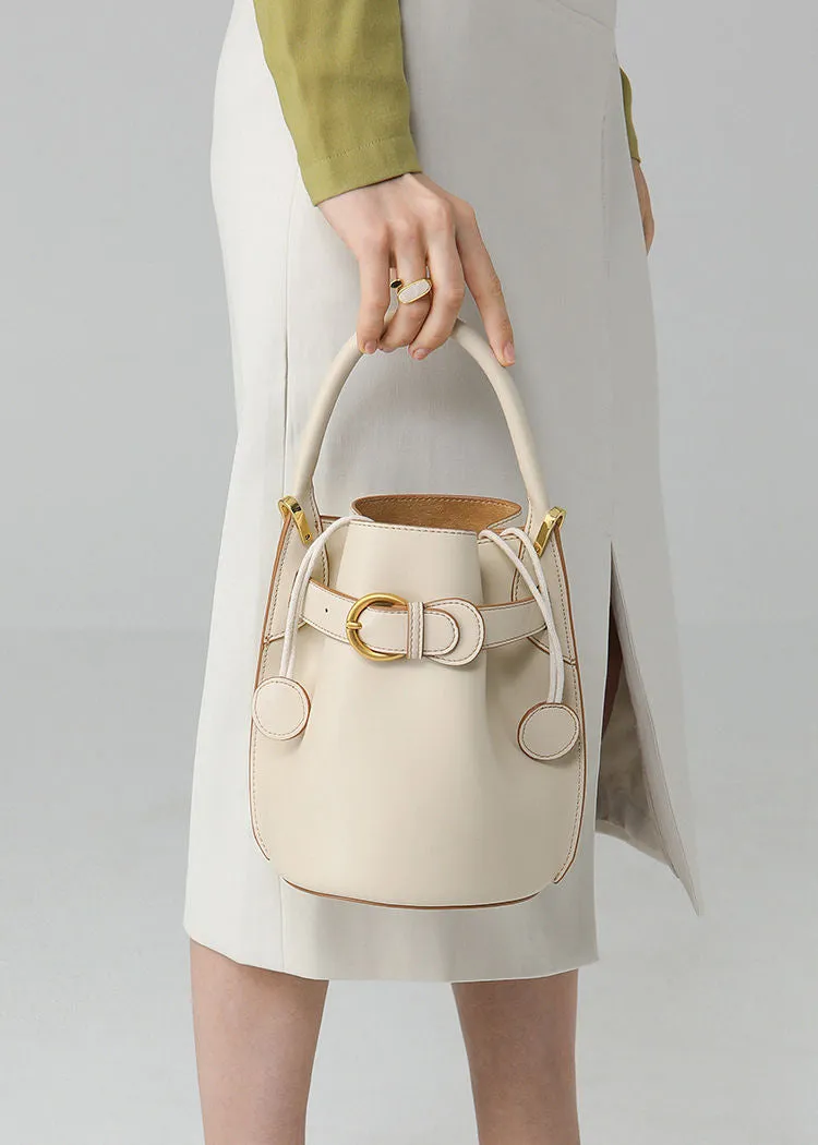 Belted Buckle Bucket Bag