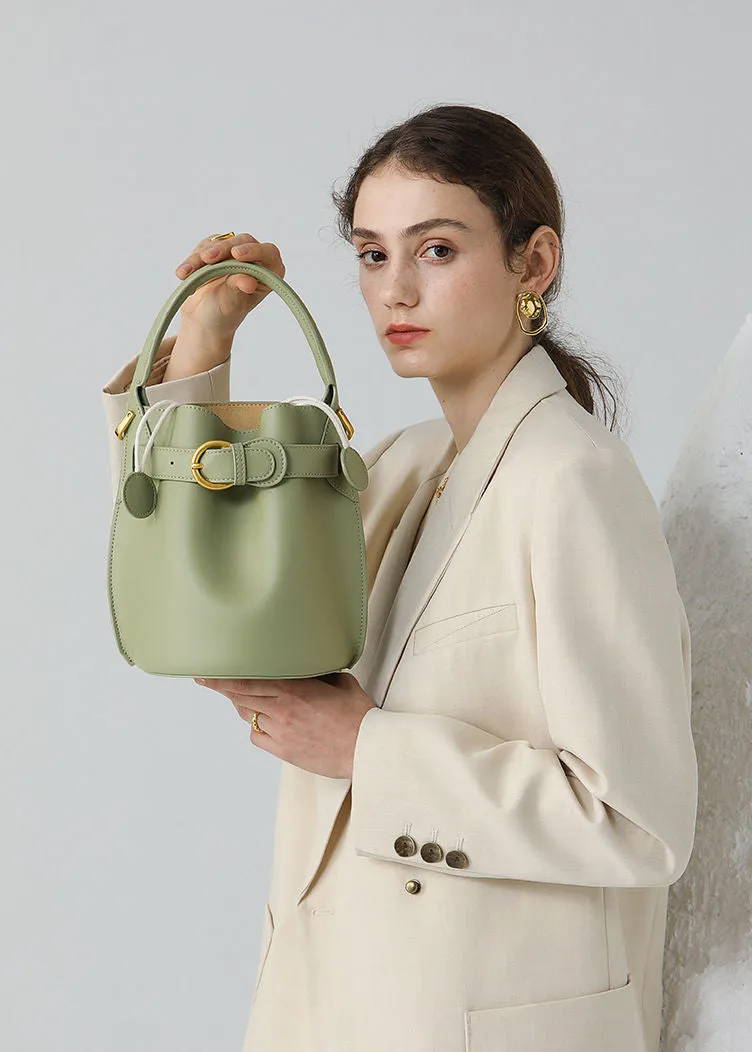 Belted Buckle Bucket Bag