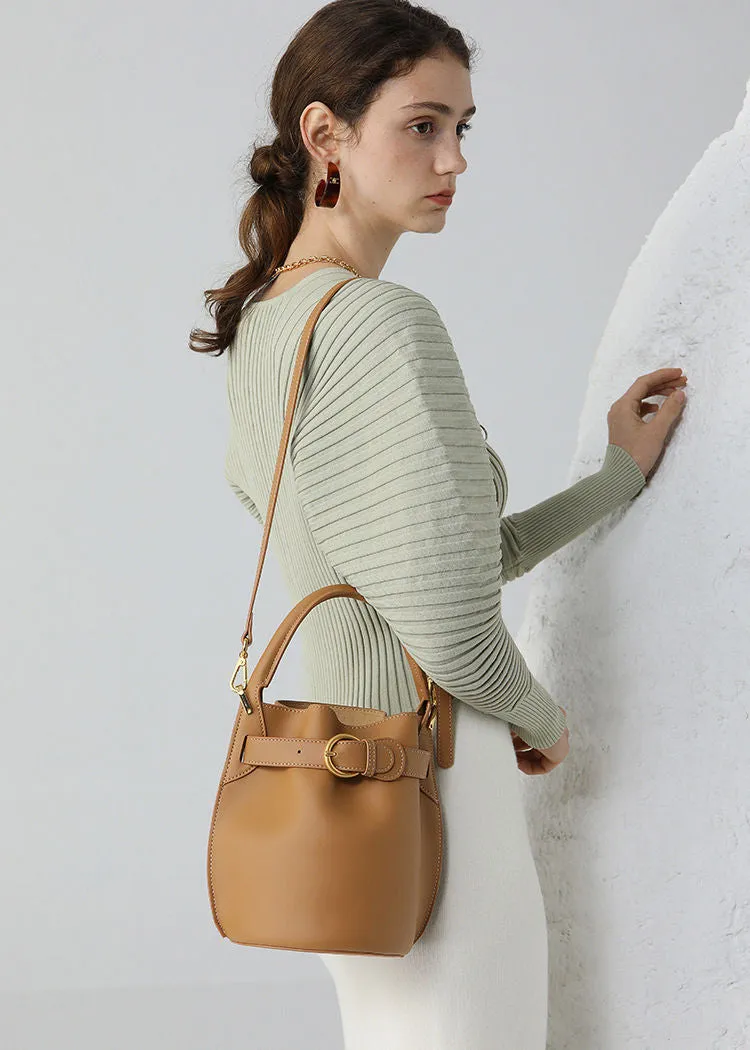 Belted Buckle Bucket Bag