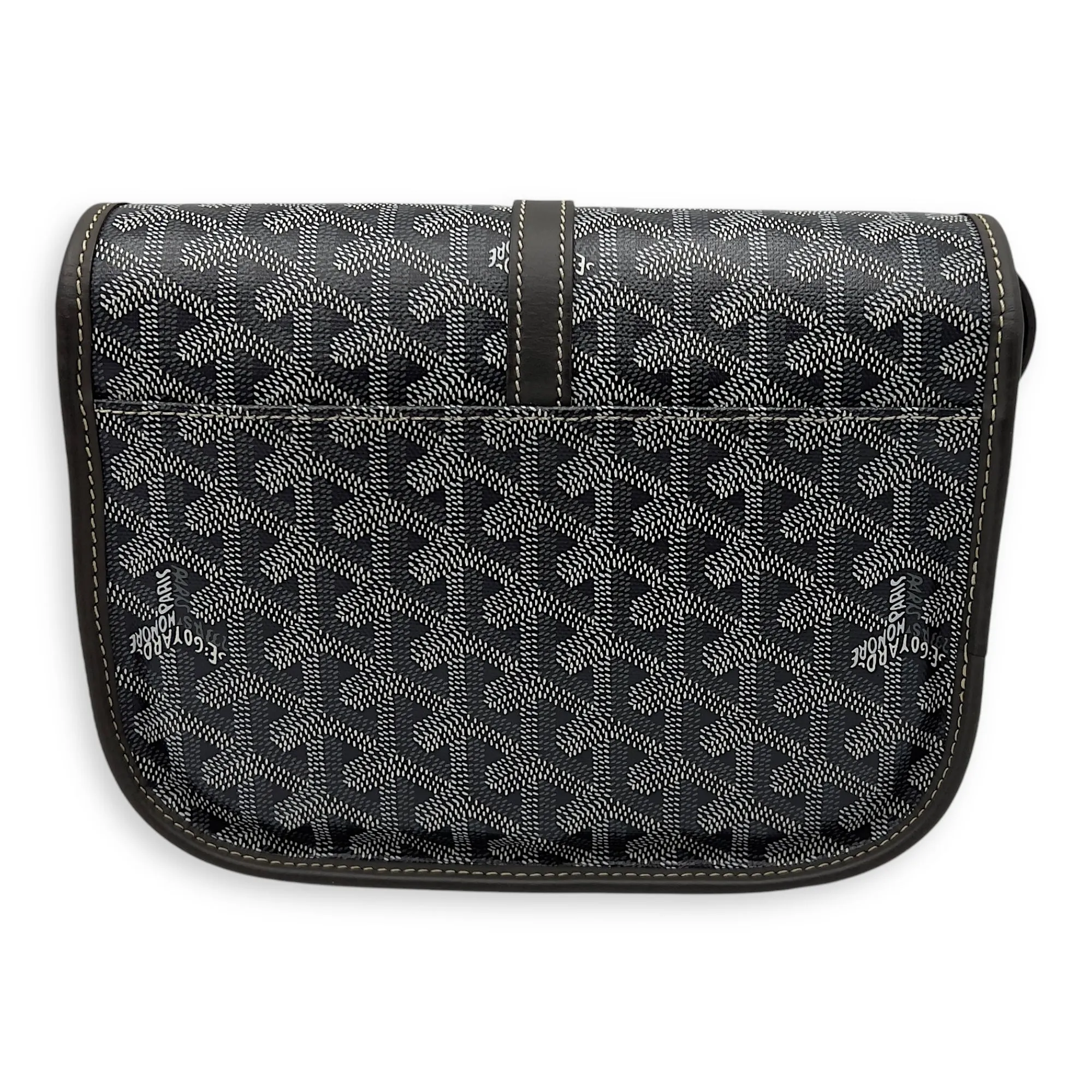 Belvedere Crossbody Bag Grey in Coated Canvas, Silver hardware