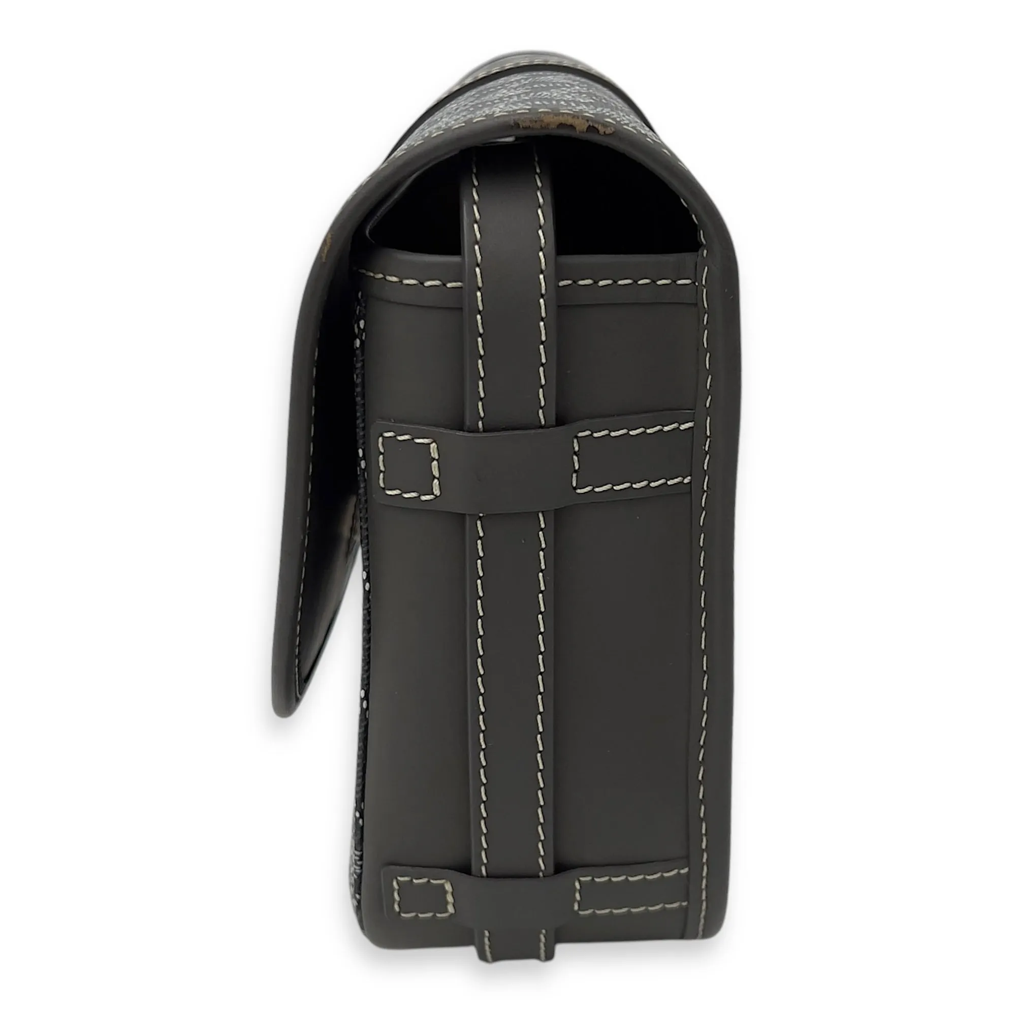Belvedere Crossbody Bag Grey in Coated Canvas, Silver hardware