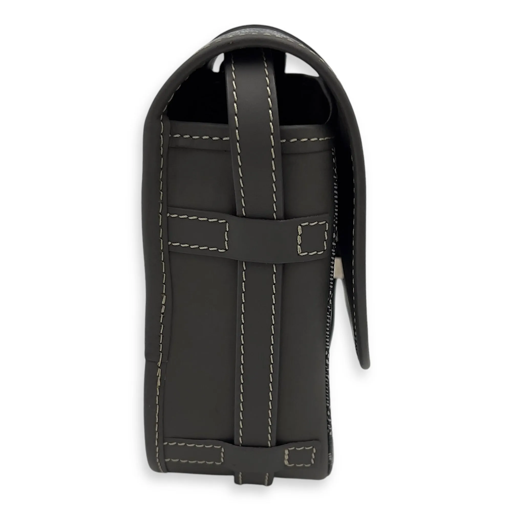 Belvedere Crossbody Bag Grey in Coated Canvas, Silver hardware