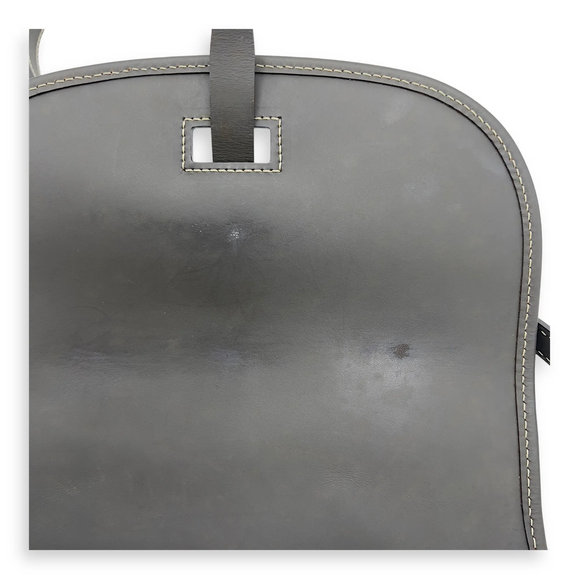 Belvedere Crossbody Bag Grey in Coated Canvas, Silver hardware