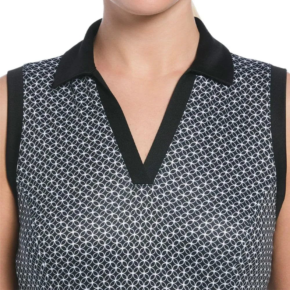 Ben Hogan Women's Lattice Geo Print Sleeveless Polo