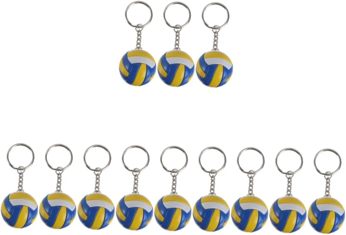 BESPORTBLE 4sets Long-lasting Pu Volleyball Keychain Volleyball Keychain Charm Handbag Accessory Small Key Ring Multi-functional 3pcs*4