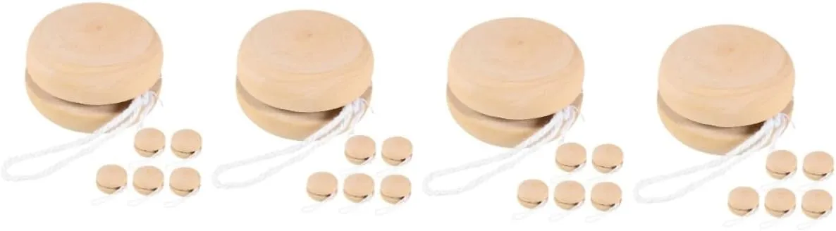 BESTonZON 4sets Paint Your Own Balls Wooden Boys and Girls Toys DIY Graffiti Balls Craft Sets 6pcs*4