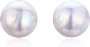 Betsy 9mm-11mm Near-Round Baroque Freshwater-Cultured Edison Hybrid Pearl Studs Earrings