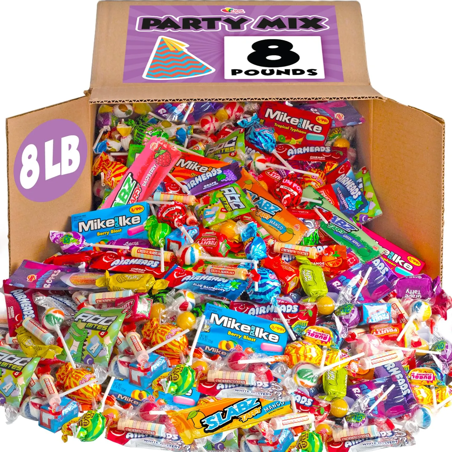 Big Bulk Candy - 8 Pounds - Individually Wrapped Candies - Big Bulk Candies - Piñata Filler Stuffers - Assorted Variety Pack for Offices, Schools, Birthday