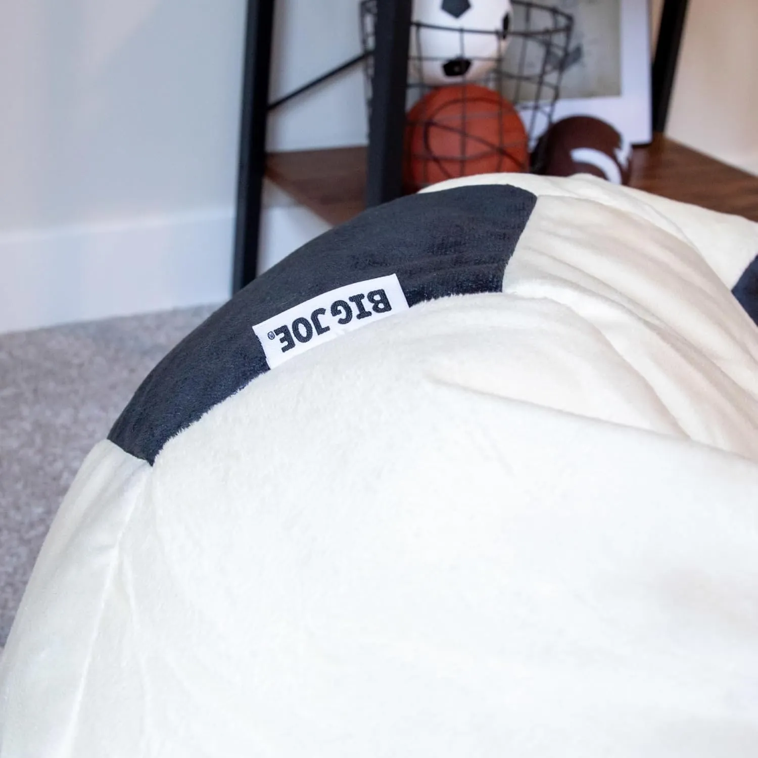 Big Joe Sports Ball Child-Sized Bean Bag Chair, Soccer Ball Plush, Soft Polyester, 2.5 feet