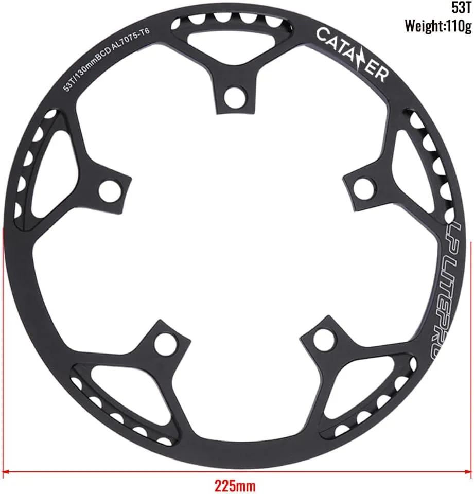 Bike Chainring 130BCD Aluminum Alloy Ultralight Bicycle Chainring 45T 47T 53T 56T 58T BMX Chainwheel for Folding Bicycle