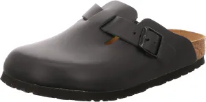 Birkenstock Womens Boston Sandals Leather Holiday Casual Slip On Clogs - Black - 6
