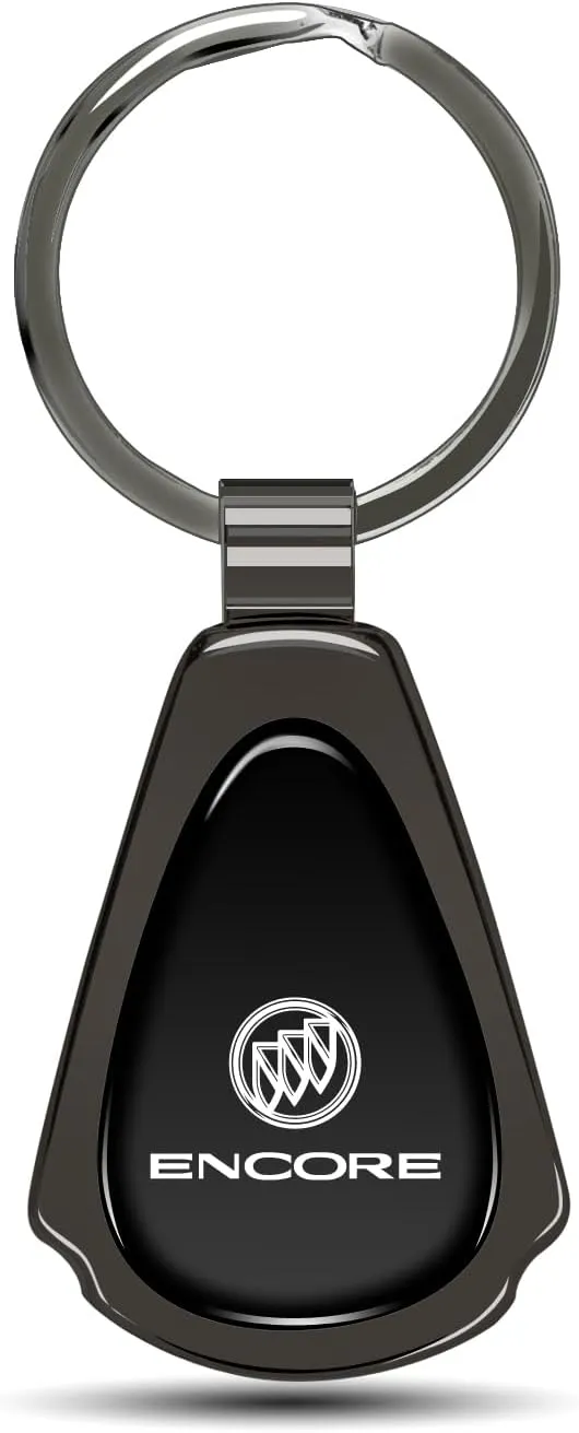 Black Dome Metal Teardrop Logo Key Chain Official Licensed for Buick Encore
