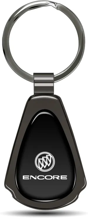 Black Dome Metal Teardrop Logo Key Chain Official Licensed for Buick Encore