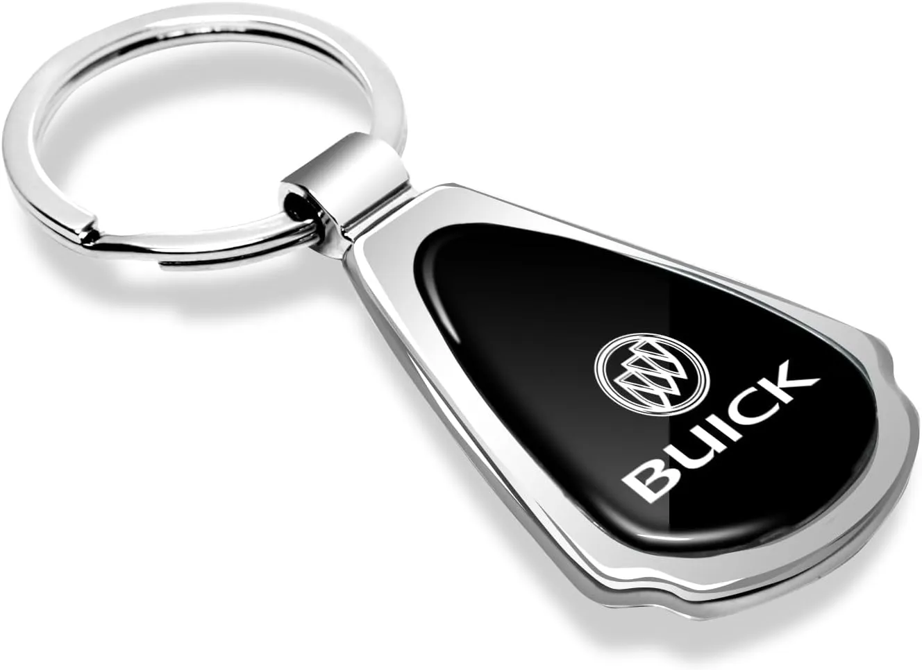 Black Dome Metal Teardrop Logo Key Chain Official Licensed for Buick