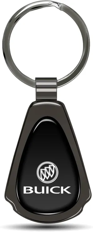 Black Dome Metal Teardrop Logo Key Chain Official Licensed for Buick