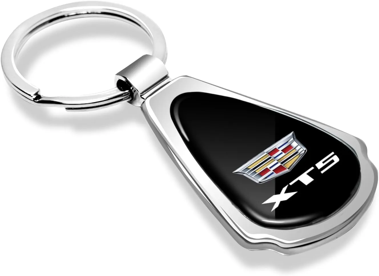 Black Dome Metal Teardrop Logo Key Chain Official Licensed for Cadillac XT5