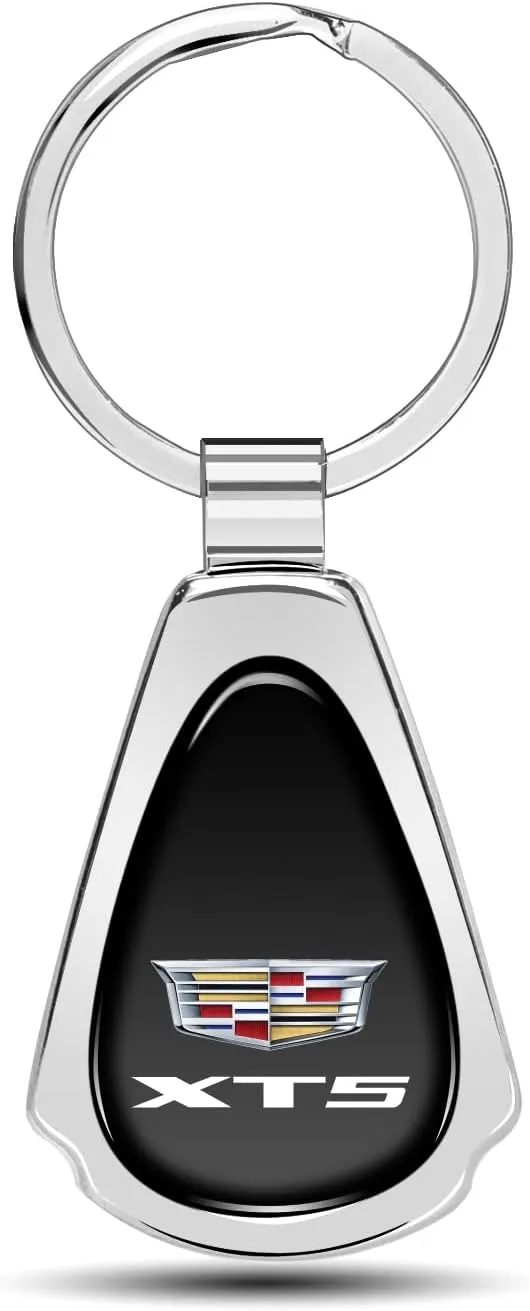 Black Dome Metal Teardrop Logo Key Chain Official Licensed for Cadillac XT5