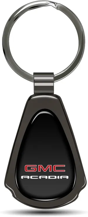 Black Dome Metal Teardrop Logo Key Chain Official Licensed for GMC Acadia