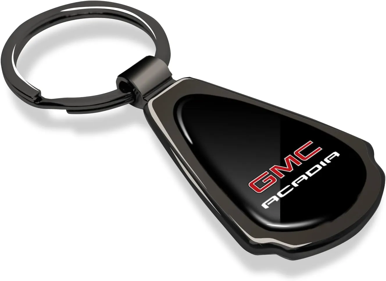 Black Dome Metal Teardrop Logo Key Chain Official Licensed for GMC Acadia