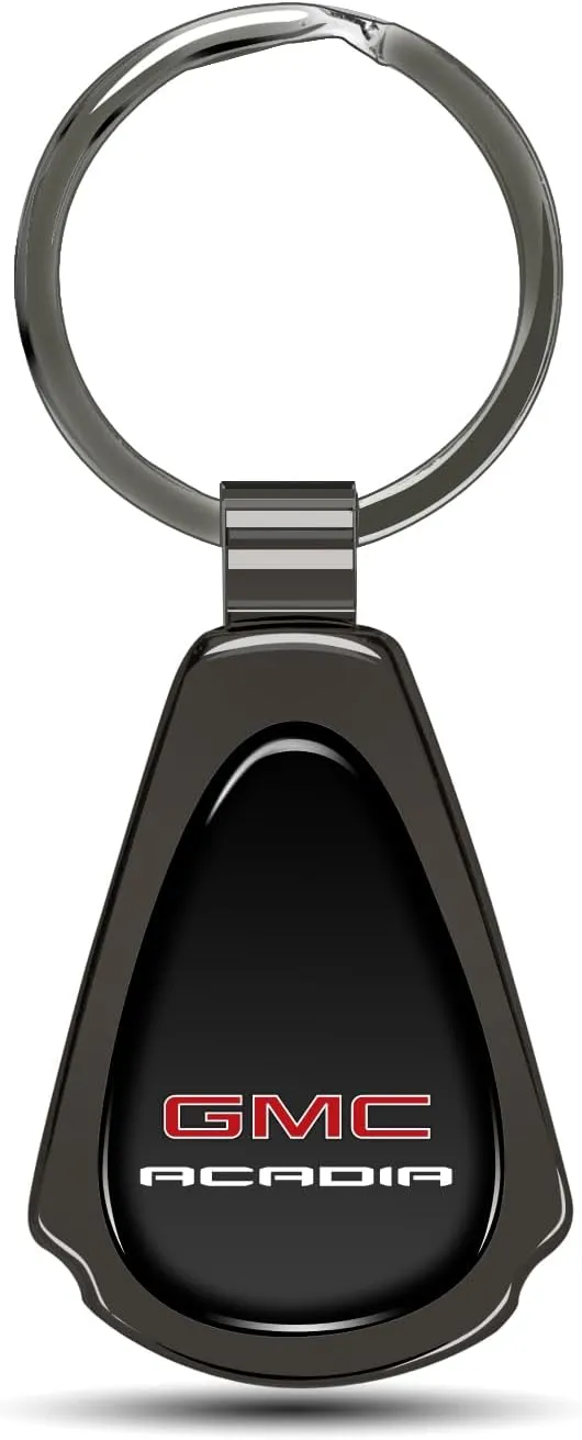 Black Dome Metal Teardrop Logo Key Chain Official Licensed for GMC Acadia