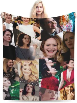 Blanket Sarah Paulson Collage Soft and Warm Lightweight Fluffy Throws Blankets Gift for Beach Yoga Bedroom Living Room Decoration Sofa Camping Trip Dorm Decor All Season
