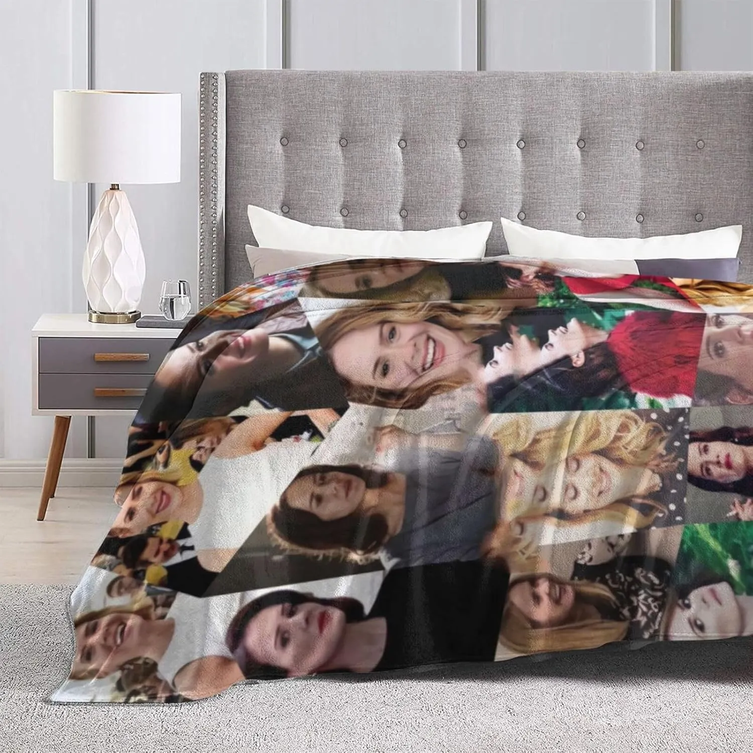 Blanket Sarah Paulson Collage Soft and Warm Lightweight Fluffy Throws Blankets Gift for Beach Yoga Bedroom Living Room Decoration Sofa Camping Trip Dorm Decor All Season
