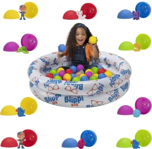 Blippi Ball Pit Mystery Adventure, Featuring Portable Indoor/Outdoor Inflatable Ball Pit, 35 Plastic Balls, 10 Surprise Balls with 10 Accessories - Educational Toys for Kids - Amazon Exclusive