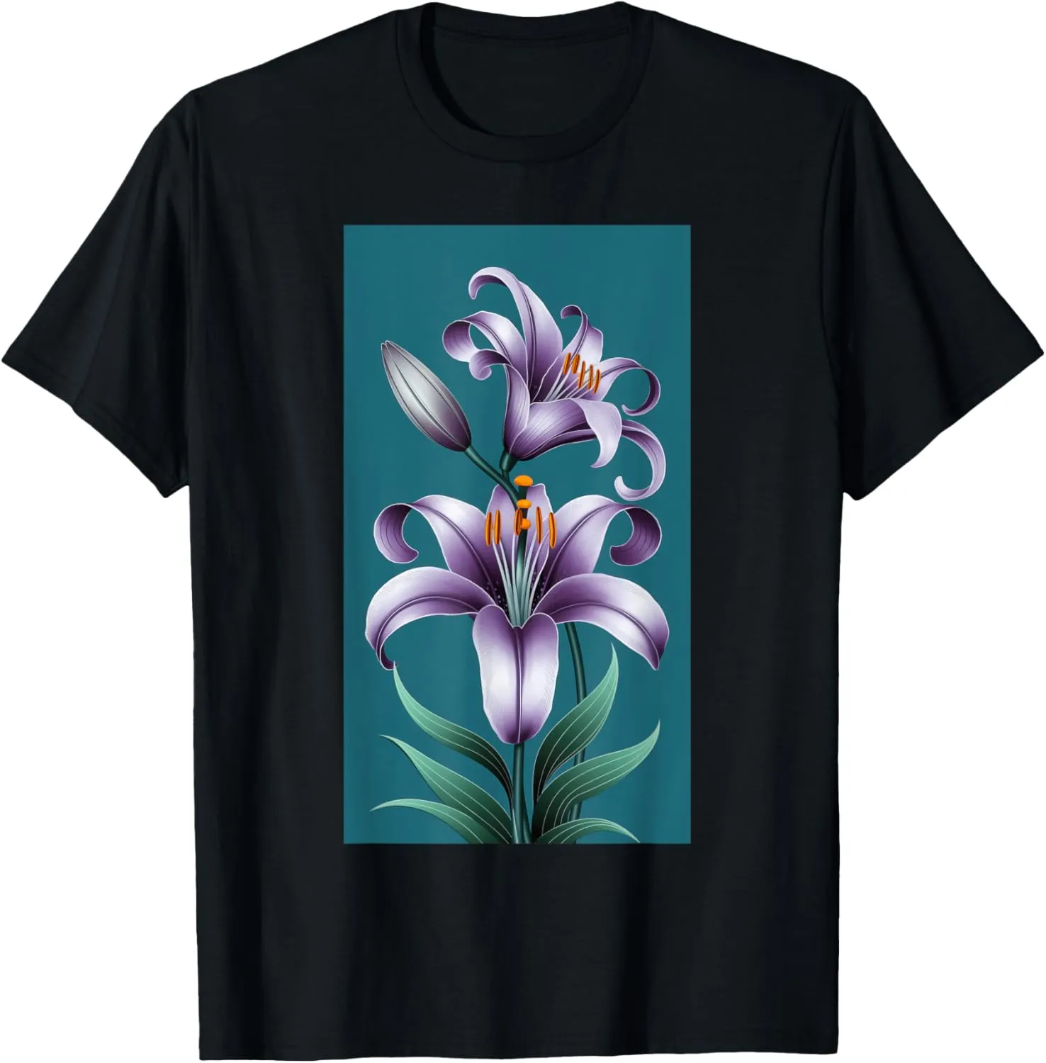 Blooming Tiger Lily Watercolor Flowers T-Shirt