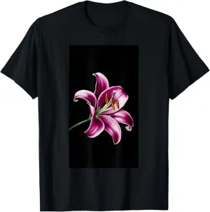 Blooming Tiger Lily Watercolor Summer Red Flowers T-Shirt