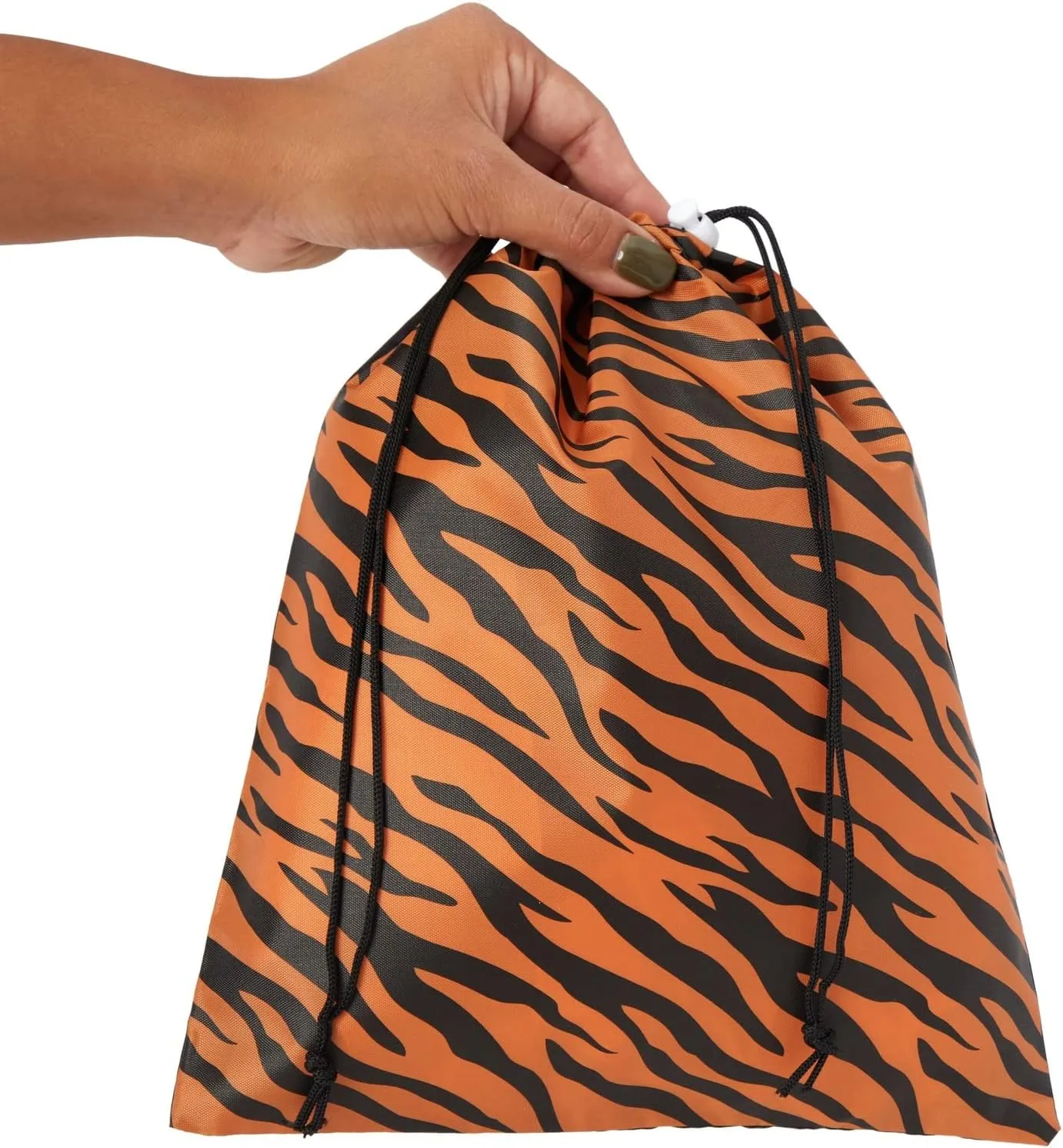 BLUE PANDA 12 Pack Animal Print Drawstring Gift Bags for Jungle Safari Birthday Party Favors, Goodies, Treats (4 Designs, 10 x 12 In)