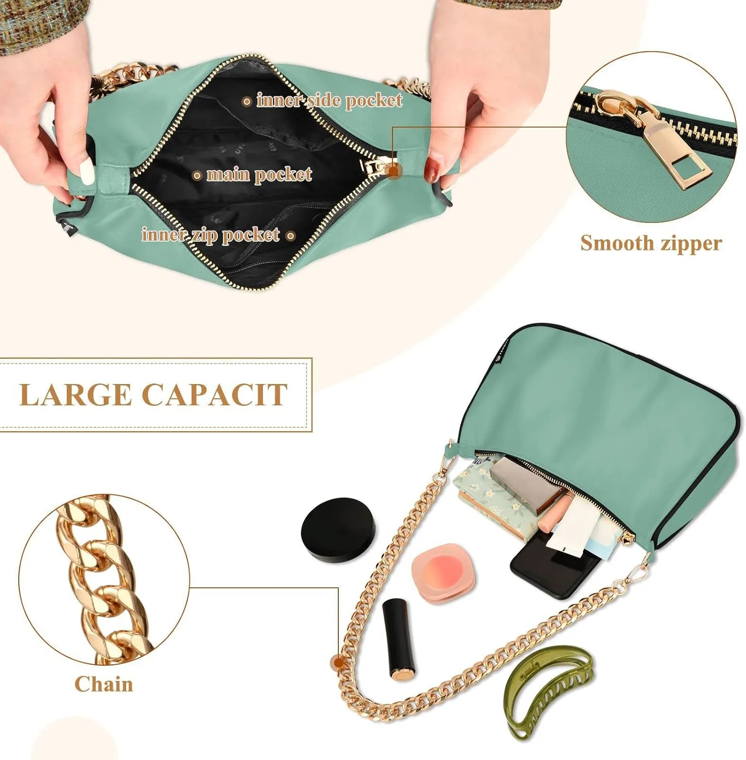 Blue Shoulder Bag for Women Small Purse Fashion Chain Purse Mini Purse with Chain Strap for Women Girlfriend