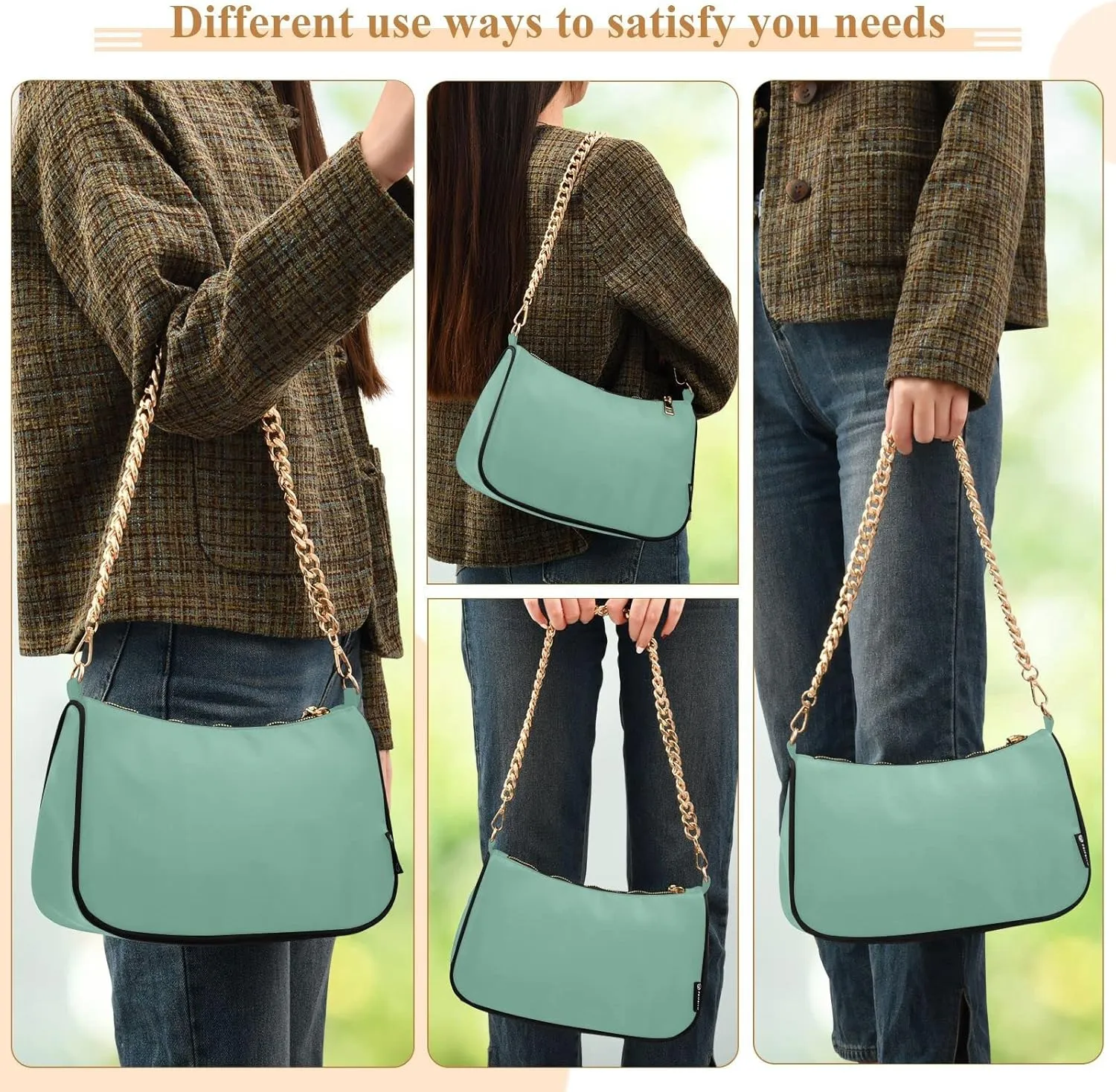 Blue Shoulder Bag for Women Small Purse Fashion Chain Purse Mini Purse with Chain Strap for Women Girlfriend