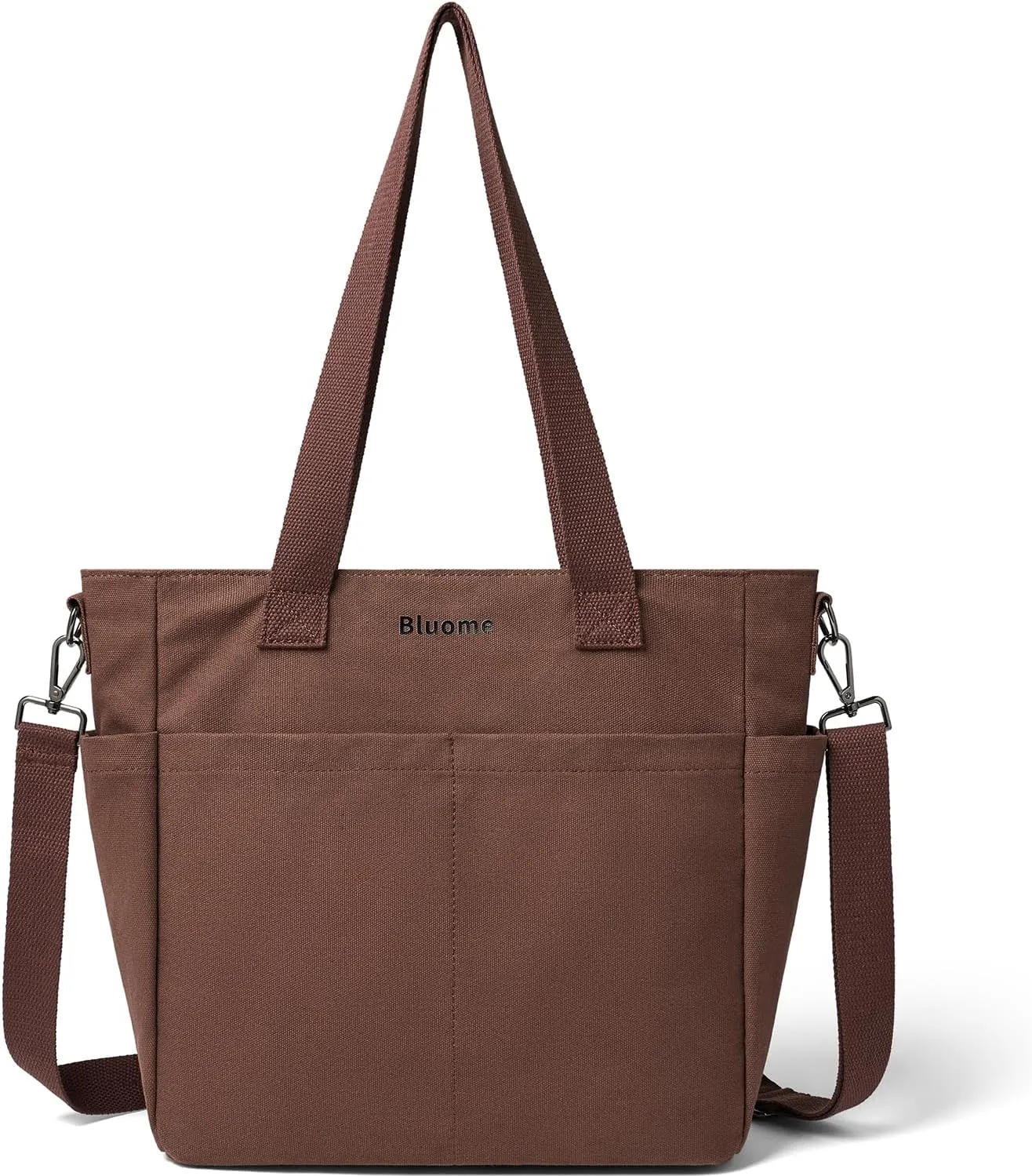 Bluome Tote Bag for Women Canvas Tote Bag With Zipper College Gym Tote Medium Travel Work Bags Hobo Handbag Crossbody