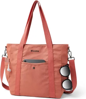 Bluome Tote Bag for Women Canvas Tote Bag With Zipper College Gym Tote Medium Travel Work Bags Hobo Handbag Crossbody