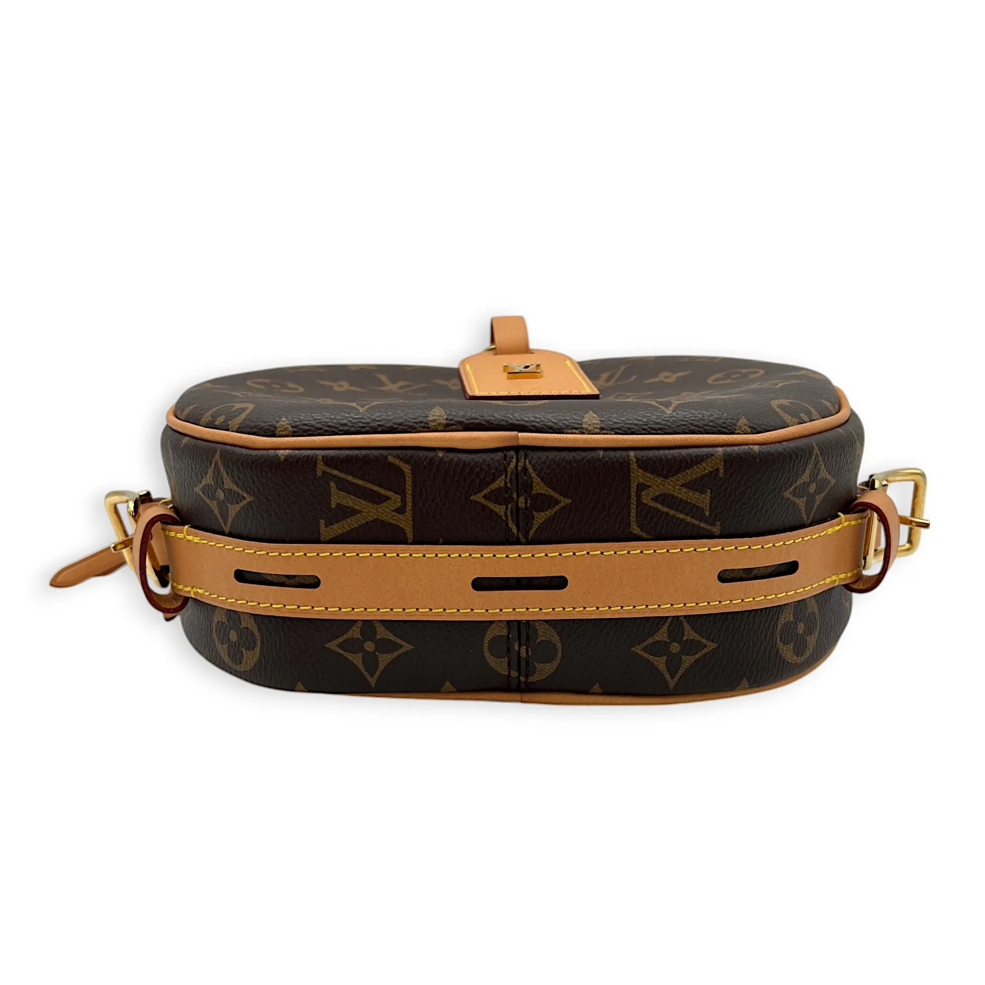 Boite a Chapeau Crossbody Bag MM Brown in Monogram Coated Canvas , Gold Hardware